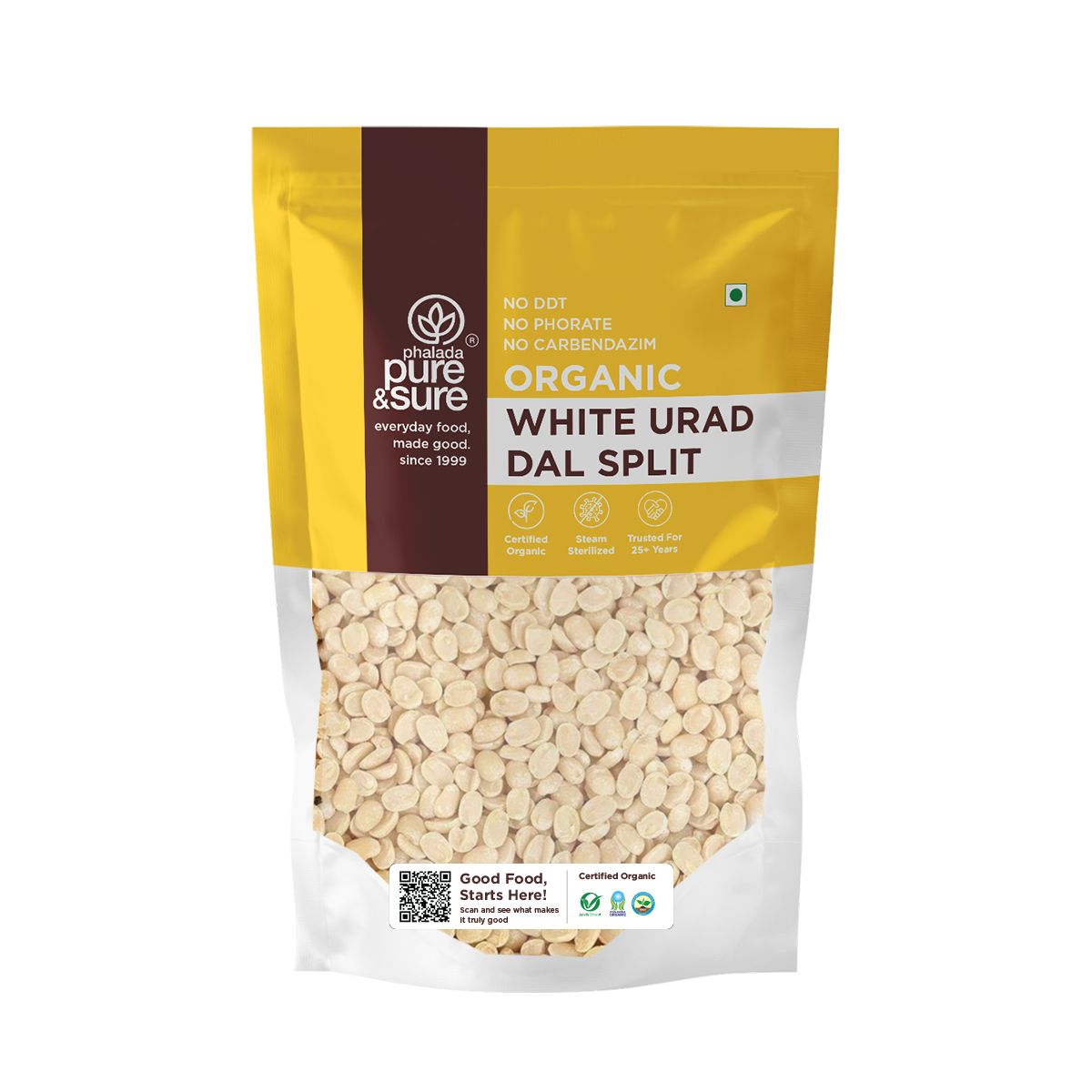 Pure & Sure Organic White Urad Dal Split | Grocsy