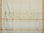 White Uppada Cotton Handloom Saree with Mango Design Pallu - Global Threads | Grocsy