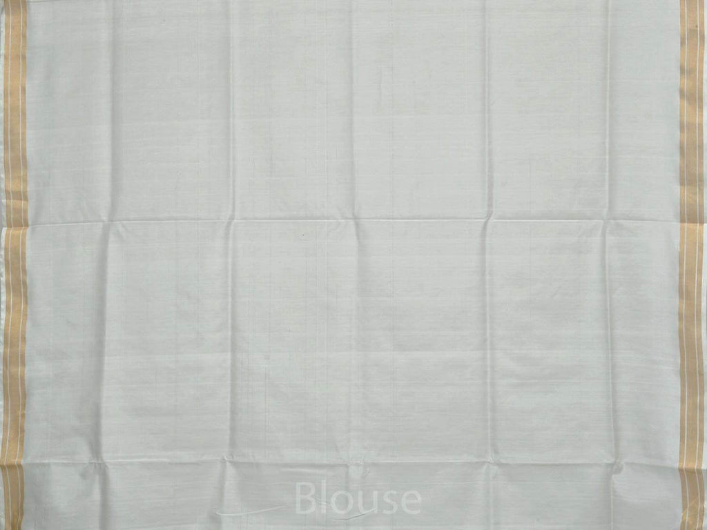 White Uppada Cotton Handloom Saree with Mango Design Pallu - Global Threads | Grocsy