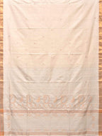 White Uppada Cotton Handloom Saree with Mango Design Pallu - Global Threads | Grocsy
