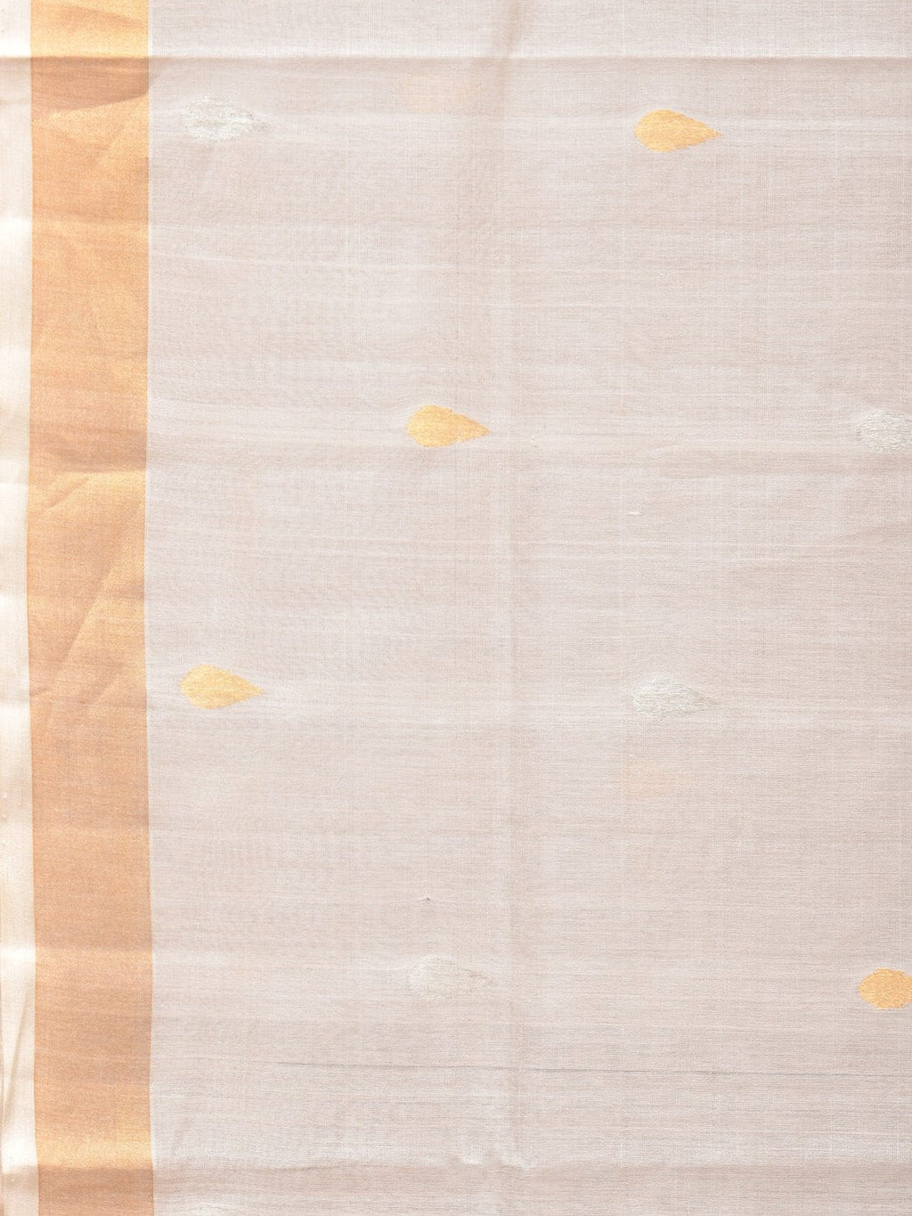 White Uppada Cotton Silk Handloom Saree with Hamsa Pallu Design - Global Threads | Grocsy