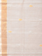 White Uppada Cotton Silk Handloom Saree with Hamsa Pallu Design - Global Threads | Grocsy