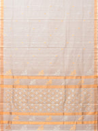 White Uppada Cotton Silk Handloom Saree with Hamsa Pallu Design - Global Threads | Grocsy