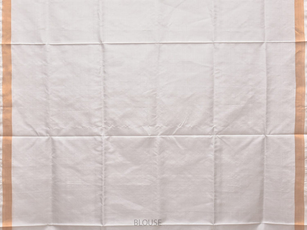 White Uppada Silk Handloom Saree with Jamdani Pallu Design - Global Threads | Grocsy