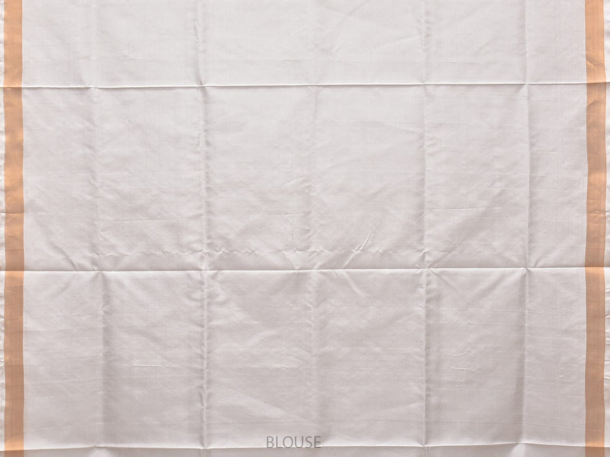 White Uppada Silk Handloom Saree with Jamdani Pallu Design - Global Threads | Grocsy