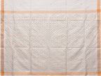 White Uppada Silk Handloom Saree with Jamdani Pallu Design - Global Threads | Grocsy