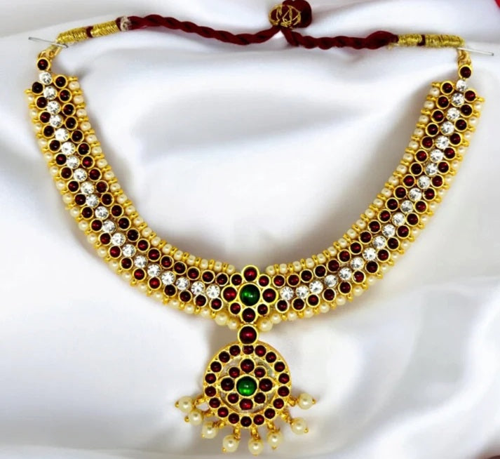 Elite Trading Classical Dance Jewelry – Bharatanatyam Small Necklace for Women & Girls | Grocsy