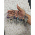 MS Fashion India Silver Pearls With Mirrors Silver Latkan Bangles | Grocsy
