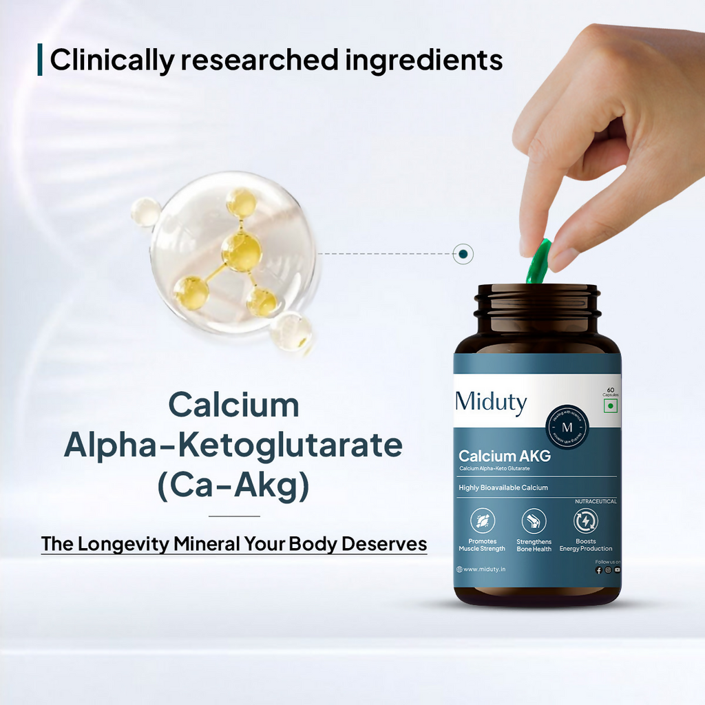 Miduty by Palak Notes Calcium Alpha-Ketoglutarate (AKG) Capsules | Grocsy