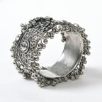Mominos Fashion Joharkamal Oxidised Silver-Plated Ghungroo Handcraft Bracelet - Design 022