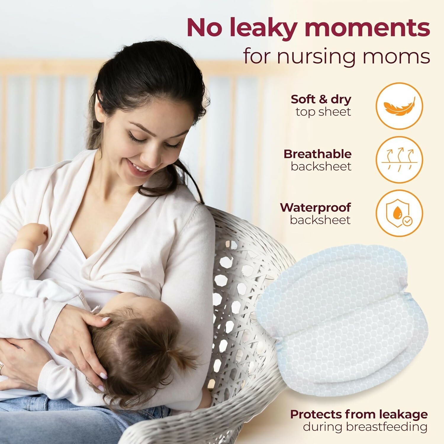 LuvLap Ultra Thin Honeycomb Nursing Breast Pads | Grocsy