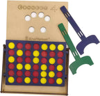 Kraftsman Get-4 In A Row Or Get-In-Line Wooden Game Of Strategy Game | Grocsy