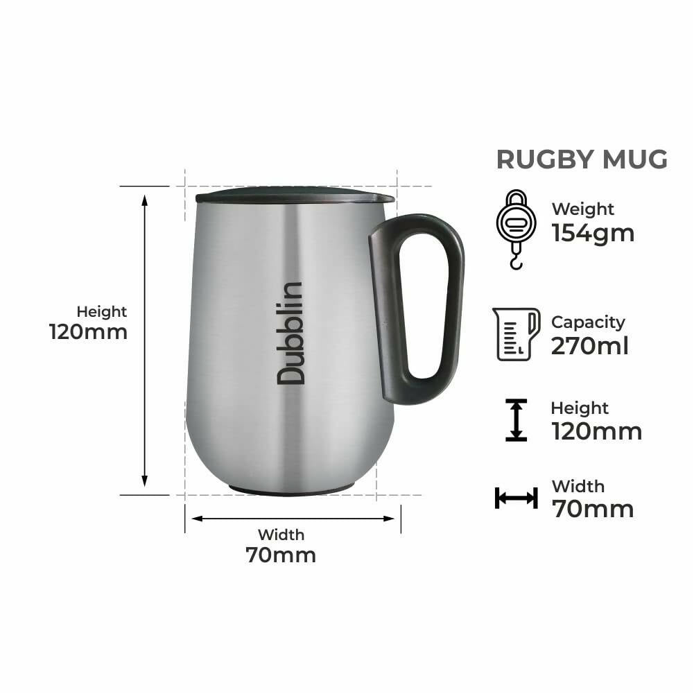Dubblin Rugby Stainless Steel Mug | Grocsy