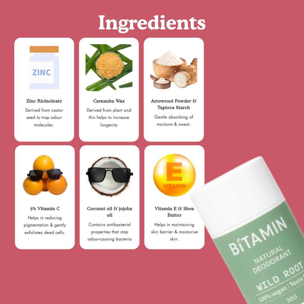 Bitamin Wild Root Natural Deodorant Roll On | Grocsy