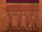 Wine Paithani Silk Handloom Saree with Pallu and Triple Muniya Border Design - Global Threads | Grocsy