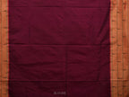 Wine Paithani Silk Handloom Saree with Pallu and Triple Muniya Border Design - Global Threads | Grocsy