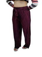 Jaitra Apparels Wine Satin Pleated Free Size Palazzo | Grocsy