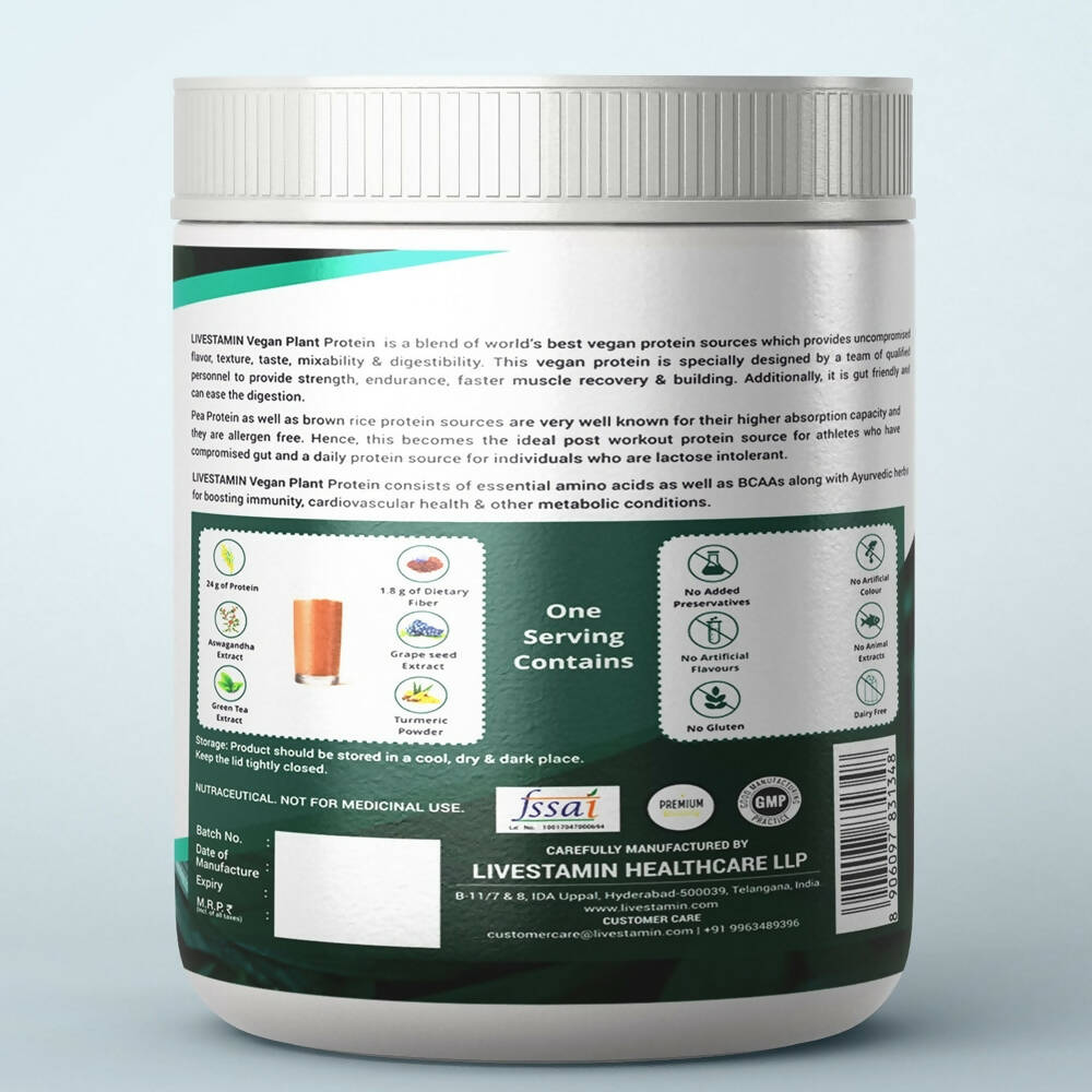 Livestamin Vegan Plant Protein - Chocolate Flavour | Grocsy