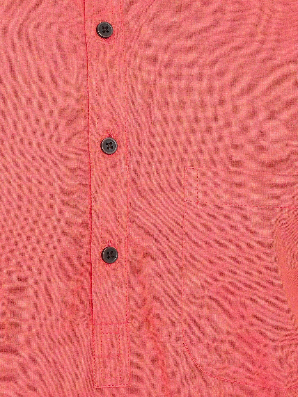 Even Apparels Red Pure Cotton Men's Kurta With Band Collar | Grocsy