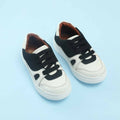 Tiny Bugs Boys Lace Up Casual Shoes - White & Black | Grocsy