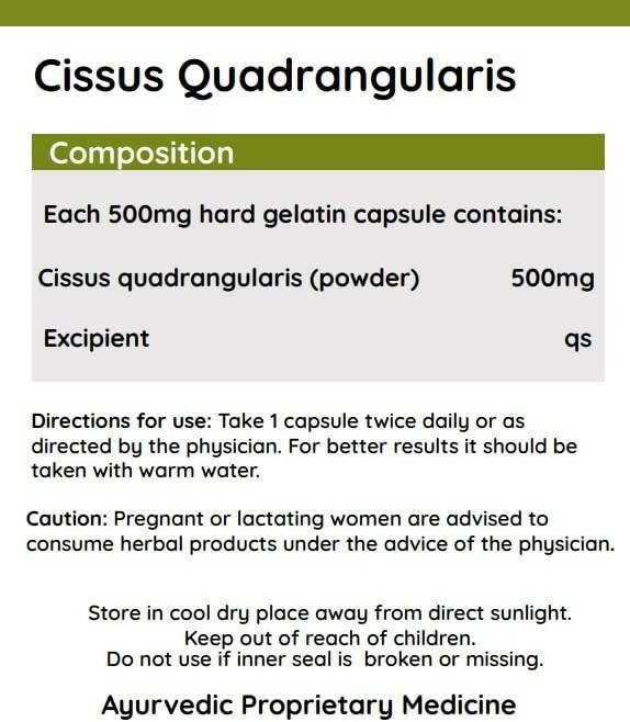 Ayurvedashree Cissus 500mg Capsules | Grocsy