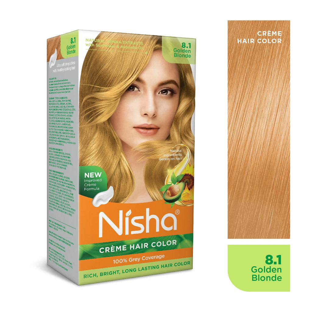 Nisha Creme Hair Color for Women - Golden Blonde | Grocsy