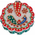Handicraft Marble Hand Crafted Ganesh Chopra, Kumkum Box | Grocsy