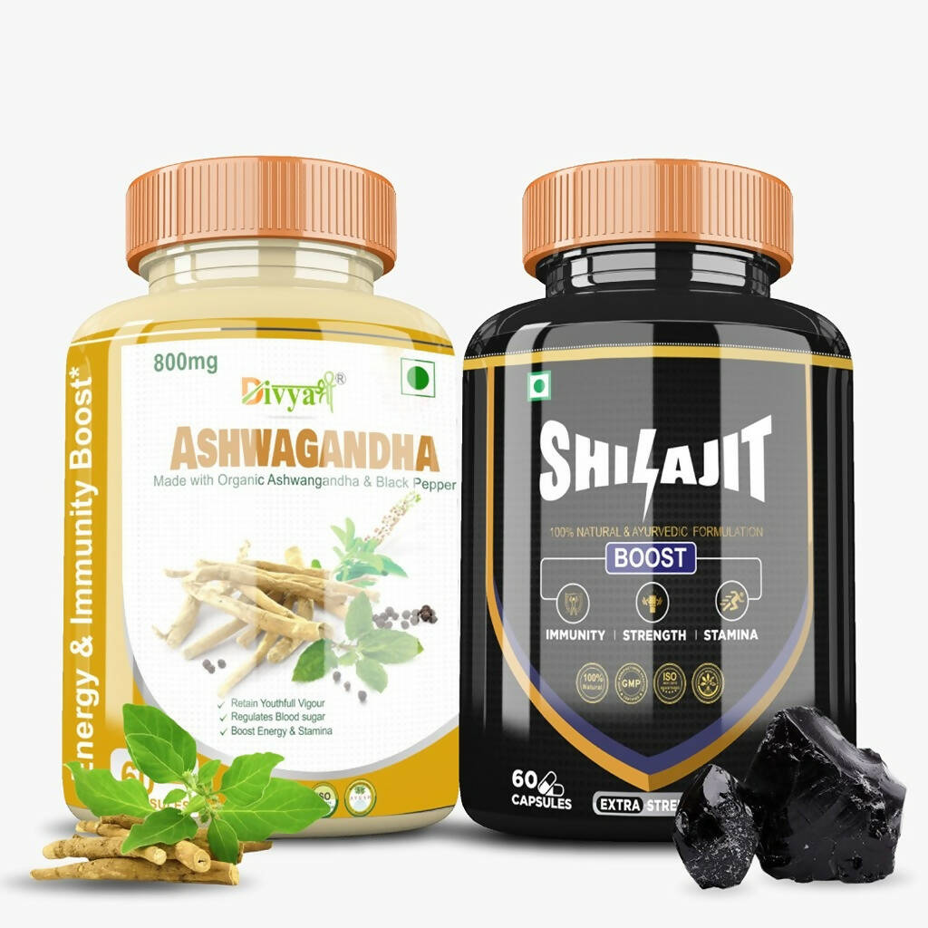 Divya Shree SJ Capsule and Ashwagandha Capsule Combo | Grocsy