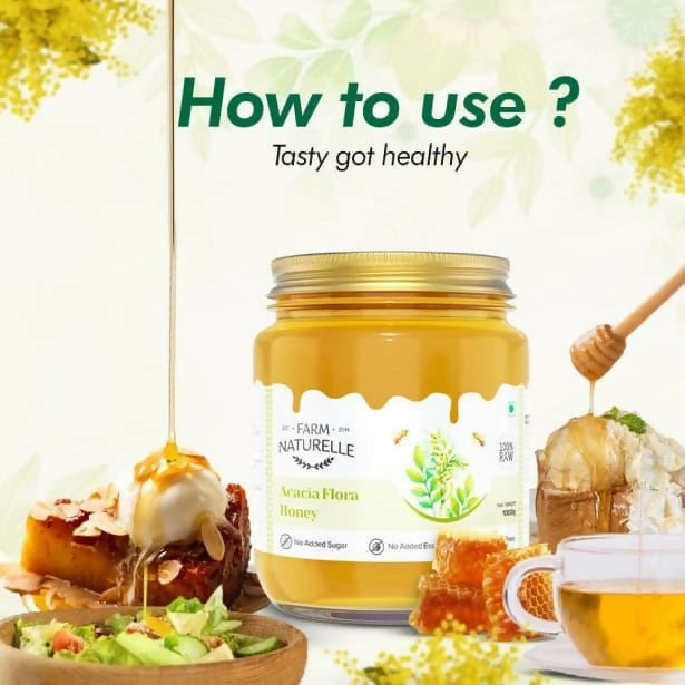 Farm Naturelle Acacia Honey - Raw, Natural, and Unprocessed Forest Honey | Grocsy