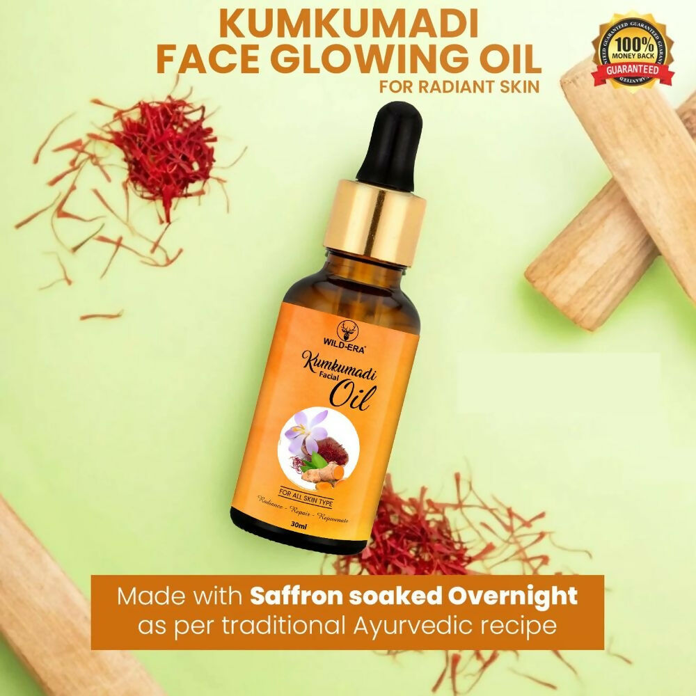 Wildera Kumkumadi Facial Oil For Glowing, Skin Nourishment | Grocsy