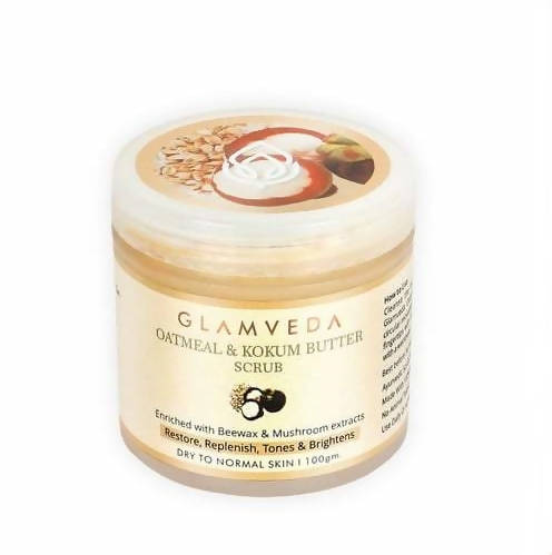 Glamveda Oatmeal & Kokum Butter Smoothing Scrub | Grocsy