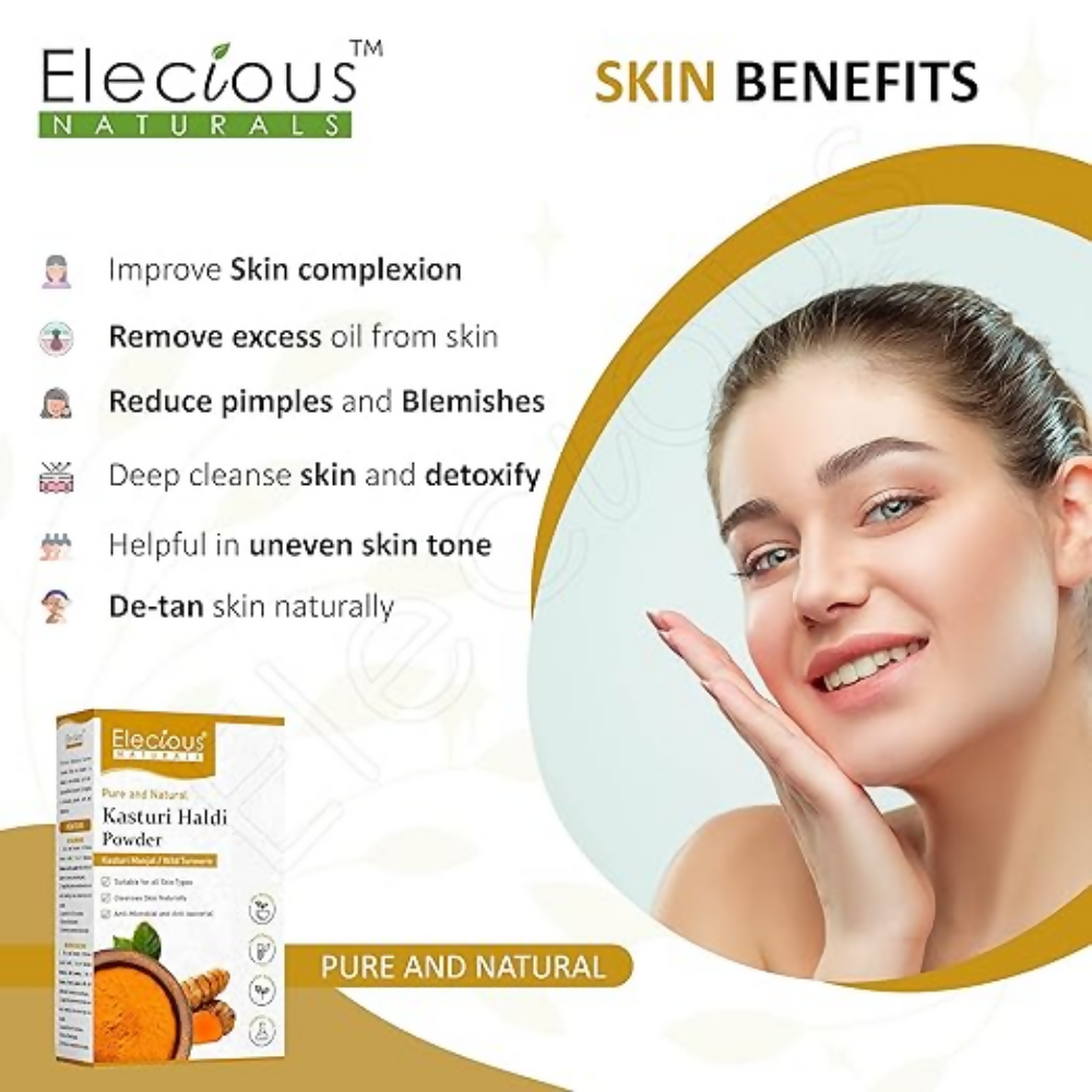 Elecious Kasturi Haldi Powder for Natural Finish face | Grocsy