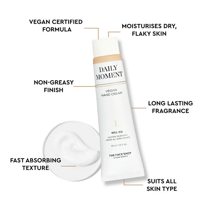 The Face Shop Daily Moment Vegan Hand Cream - Korean Skincare | Grocsy