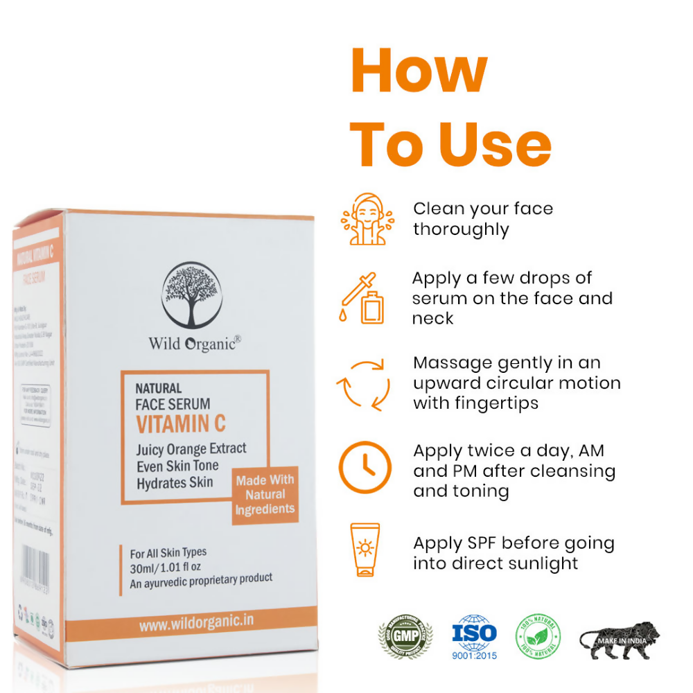 Wild Organic Natural Face Serum Vitamin C | Grocsy