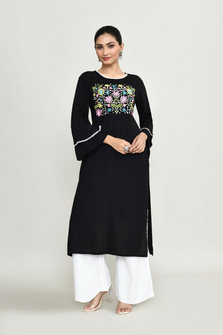 Joban Fashion Black Rayon Tunic | Grocsy