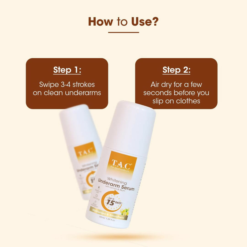 TAC - The Ayurveda Co. Lemon Serum Roll-On for Women & Men with Aloe Vera for Skin Whitening & Long Lasting Freshness | Grocsy
