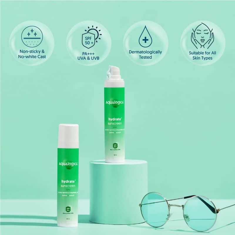 Aqualogica Hydrate+ Sunscreen with Coconut water & Hyaluronic Acid | Grocsy