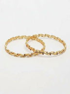NVR Women Set of 2 Gold Plated CZ Stone Bangle | Grocsy