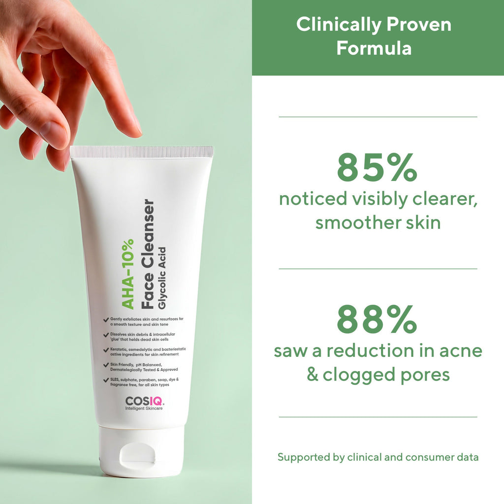 Cos-IQ AHA Glycolic Acid 10% Face Cleanser | Grocsy