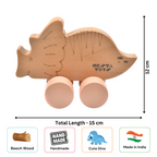 Nesta Toys Wooden Dinosaur Pull Along Toy for Toddlers & Infant 6+ Months, Wooden Toy for Babies | Grocsy