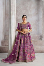 Kesar Fab Purple Banarasi Silk Hand_Woven Lehenga | Grocsy