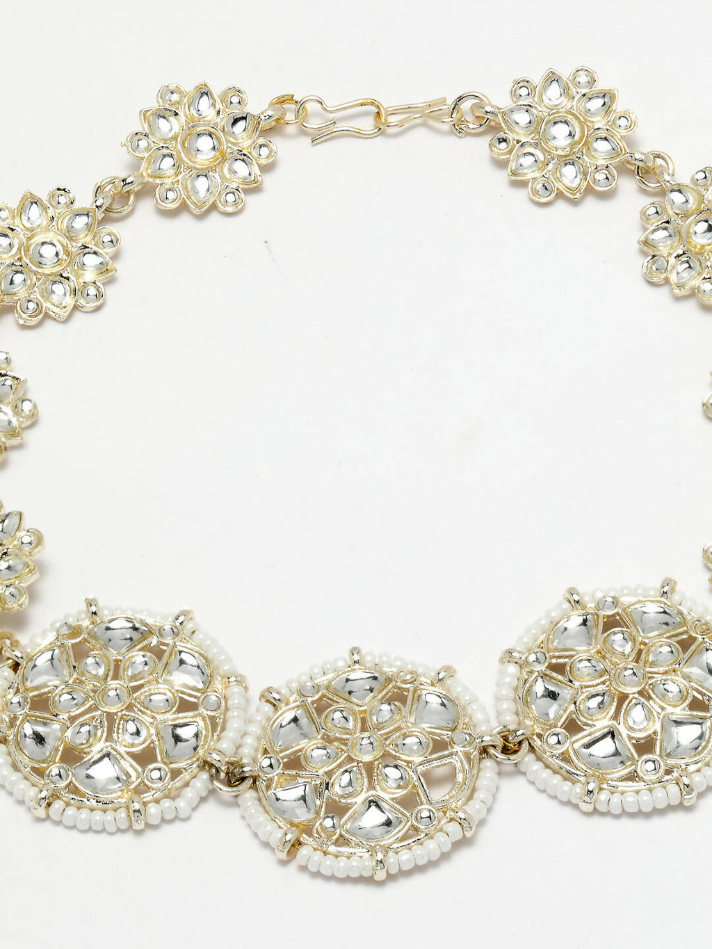 NVR Women's Gold-Polished Traditional Trending Matha Patti | Grocsy