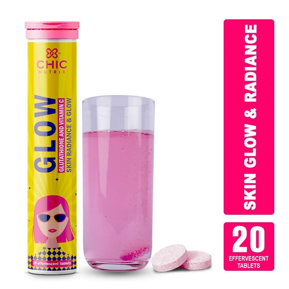 Chicnutrix Glow Japanese Glutathione & Vit. C and Bounce Biotin Effervescent Tablets Combo - Skin Whitening and Hair Growth Supplements | Grocsy