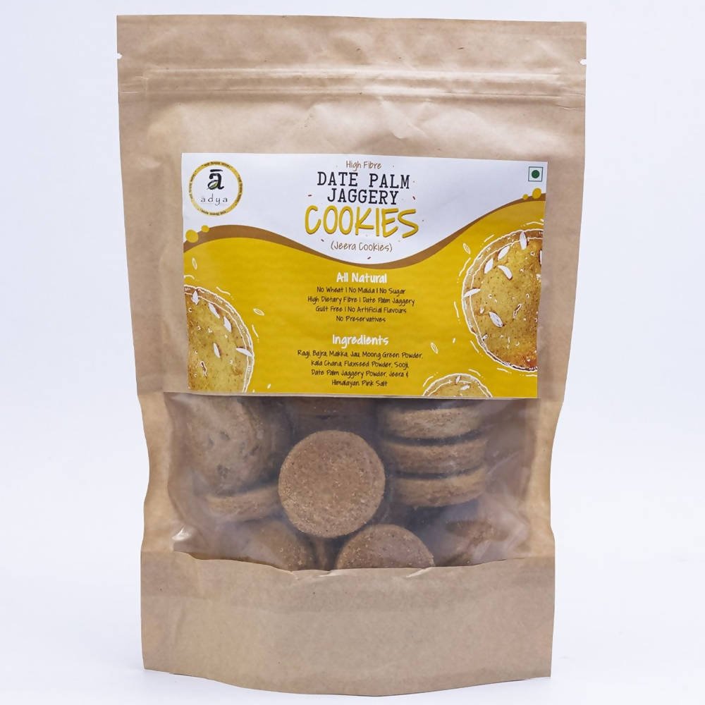 Adya Organics Date Palm Jaggery Cumin Cookies – Jeera Biscuits | Grocsy