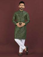 Anaita Green Embroidered Silk Straight Kurta | Grocsy