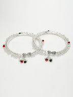 NVR Women's Set of 2 Silver-Plated Kada Anklets | Grocsy