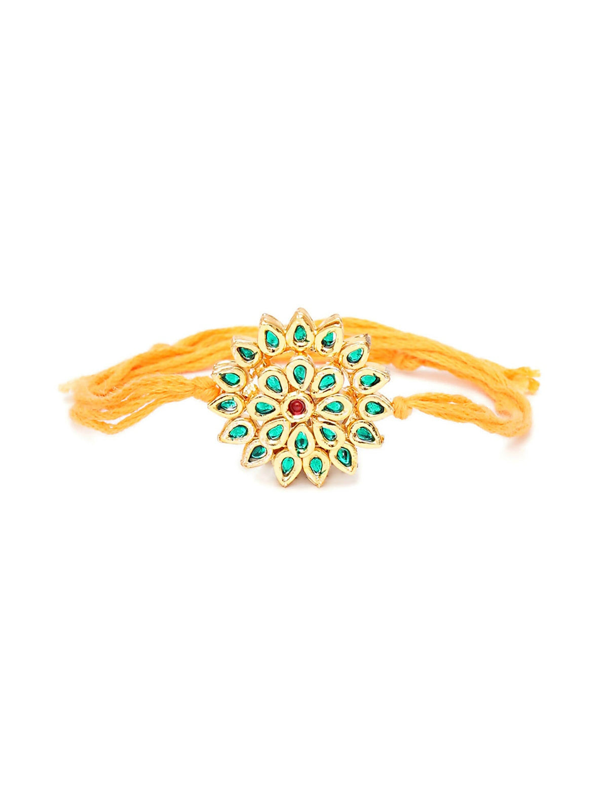 Designer kundan Rakhi - Ruby Raang | Grocsy