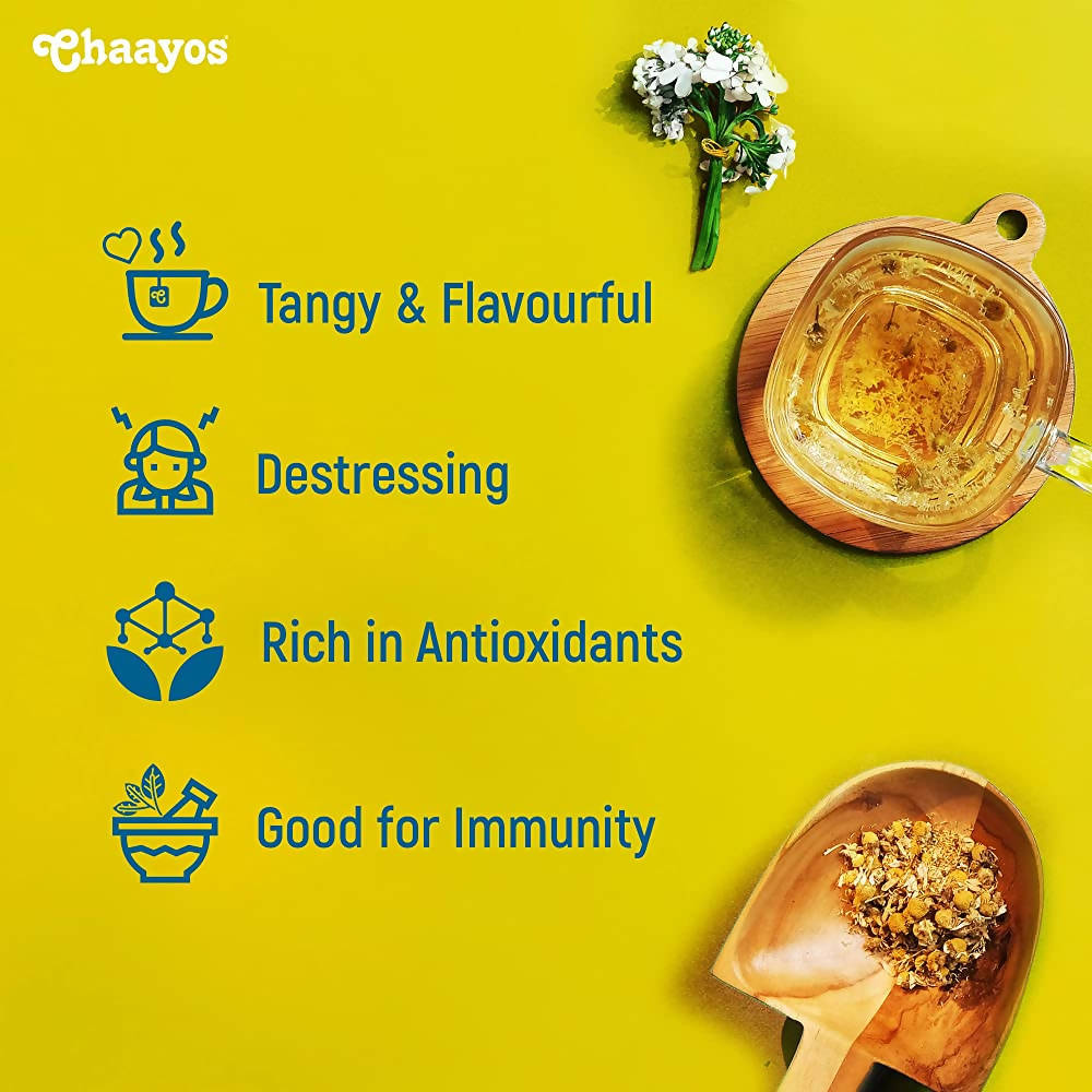 Chaayos Chamomile Flower Herbal Tea | Grocsy