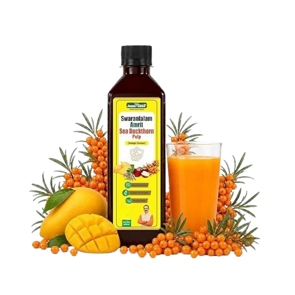Jeena Sikho Swaranfalam Amrit Himalayan Sea Buckthorn Berry Pulp Mango Flavour | Grocsy