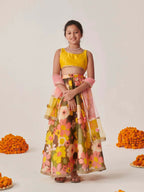Joban Fashion Girl's Yellow Color Lehenga Choli | Grocsy